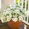 Artificial Dahlia Flowers Fake Flower Plants for Outdoors Spring Decoration, 6 Bundles Faux Dahlia White Silk Flowers for Outside Realistic UV Resistant for Planter Front Door Porch Patio Balcony Yard